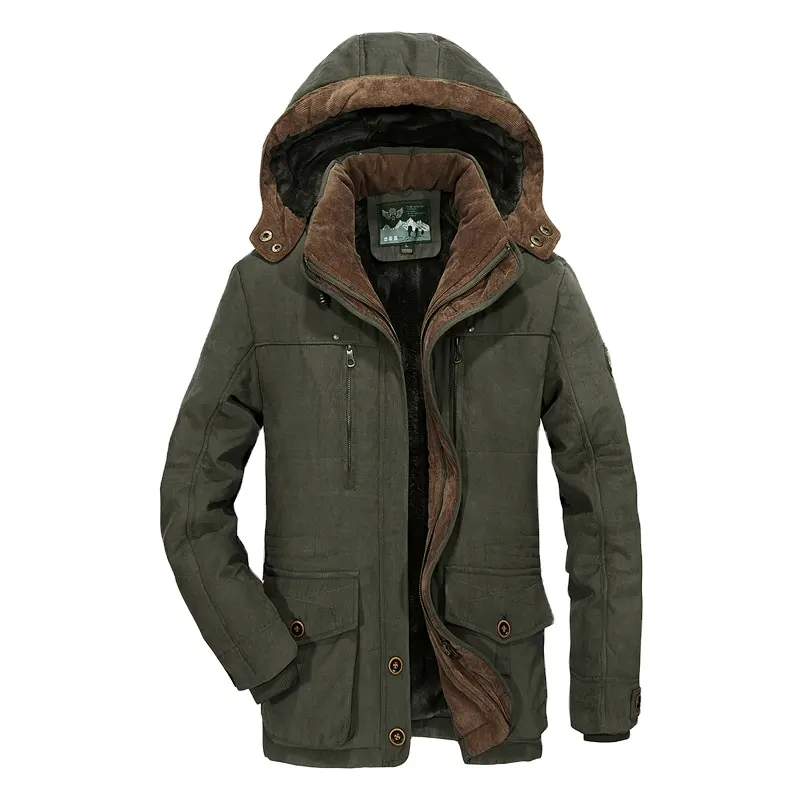 Wind breaker Thick Plus Size Mäntel Winter Warme Jacke Herren Fleece mantel Lange Jacke