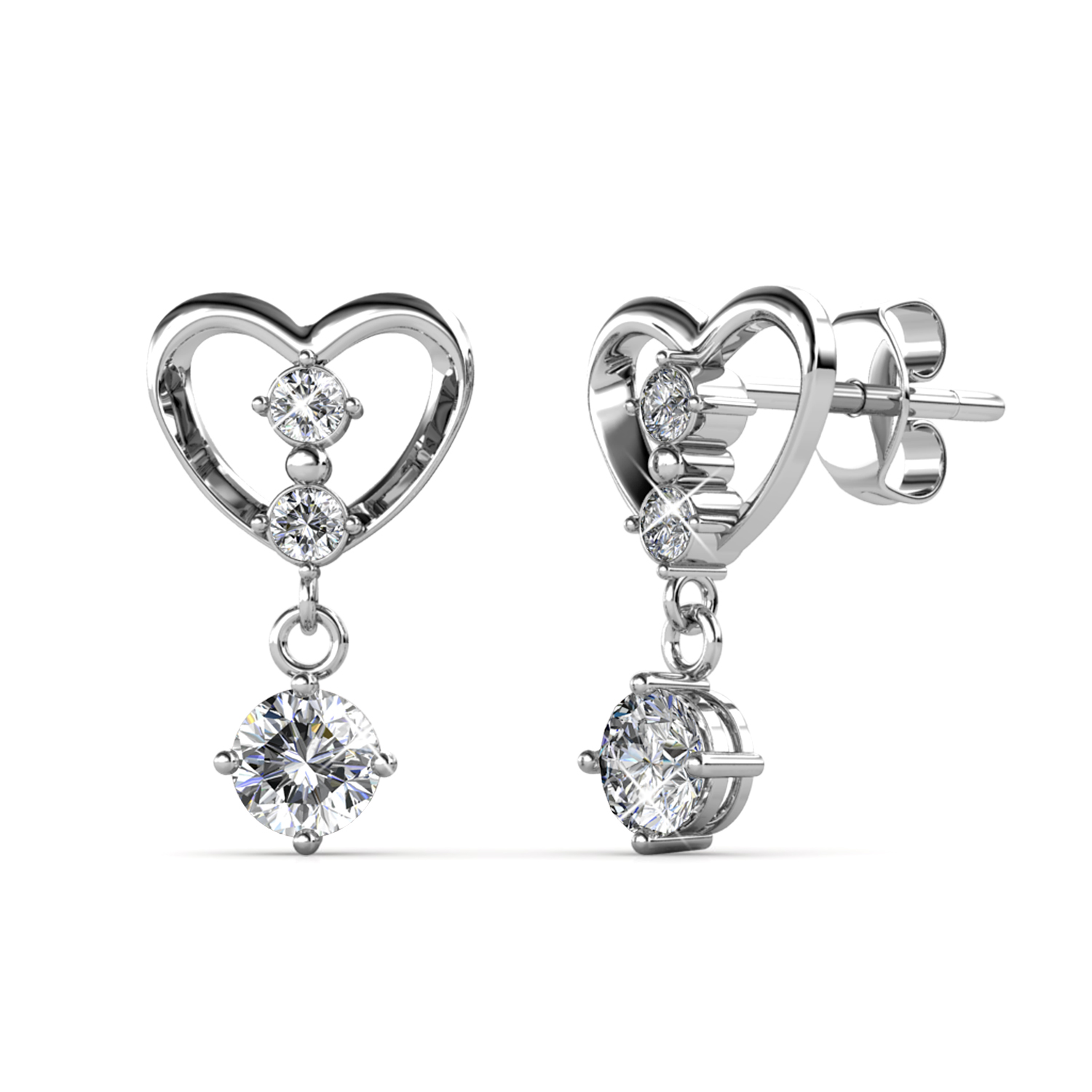 S925 With 18k White Gold Plated Girl Earrings