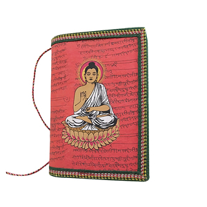 Handmade A5 Retro Buddha Print Hardcover <strong>Notebook</strong> Custom Design Vintage <strong>Lokta</strong> Paper Leather Cover Journal Gift Wholesale Prices