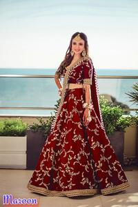 Parti giyim tasarımcısı Lahenga Choli dupatta işlemeli <span class=keywords><strong>lehanga</strong></span> toptan fiyat ile hindistan geleneksel giyim choli