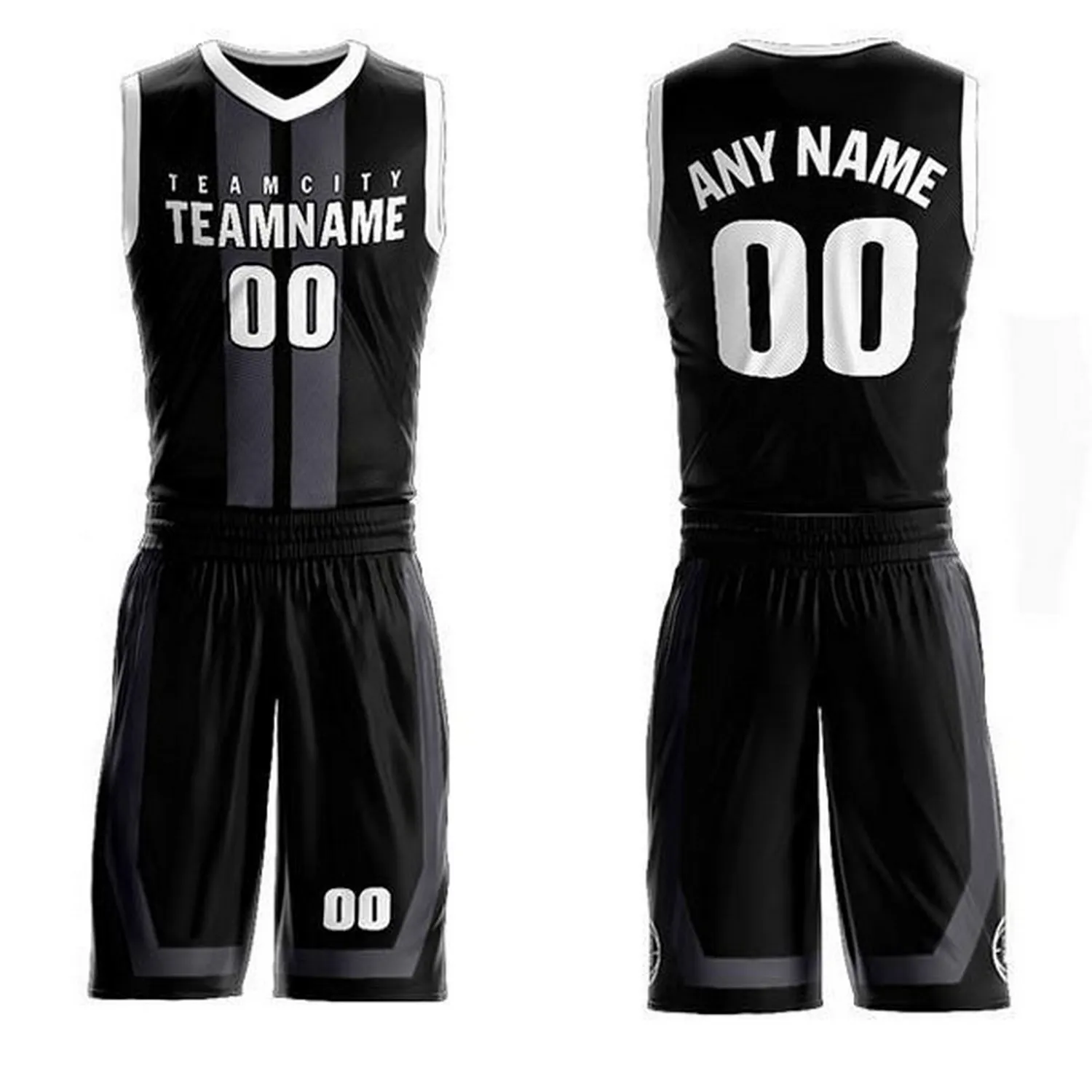 Conjuntos de uniforme de baloncesto para niños, camisetas de color negro