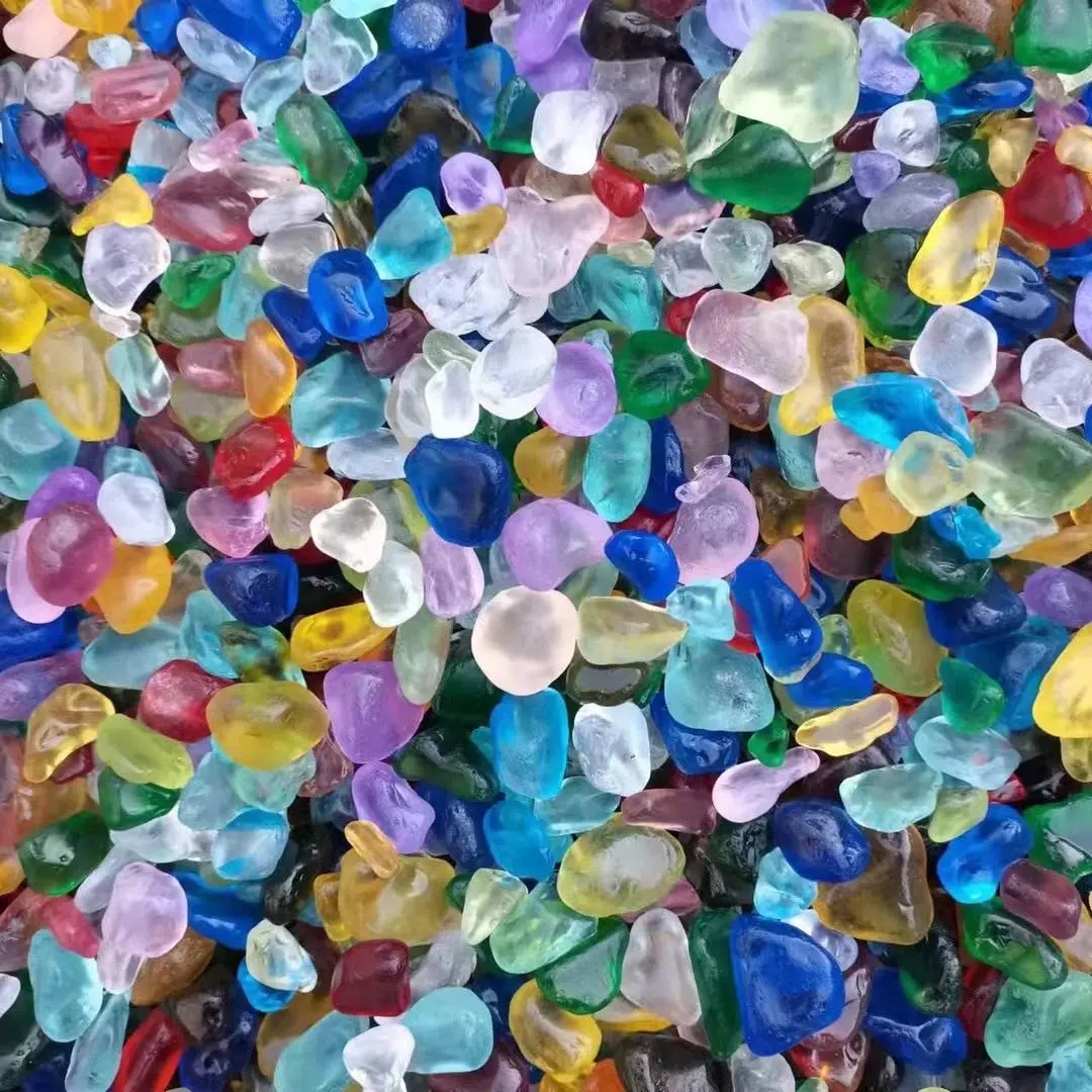 Bunte klare Seeglas kiesel, unregelmäßige Glas Edelsteine Steine Perlen Marmor Kiesel Steins and für Garten | Vasen füller | Fischs child kröte