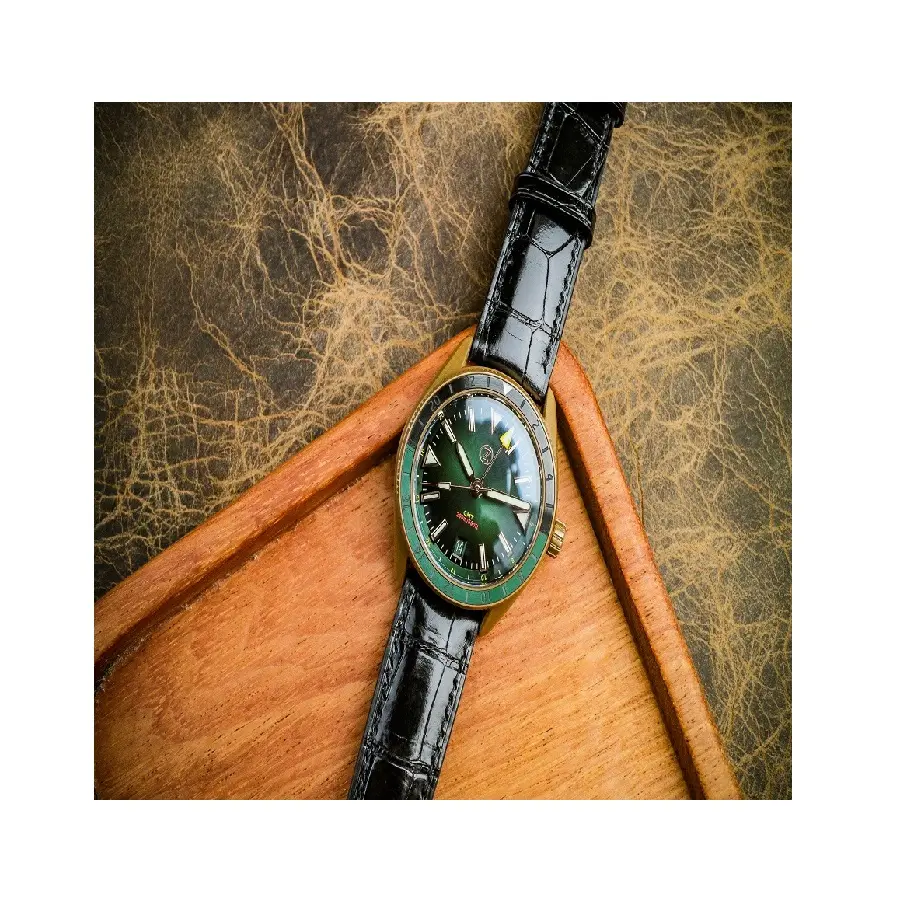 Высококачественный черный ремешок для часов из кожи аллигатора, ремешок для часов ручной работы, экспорт из Вьетнама