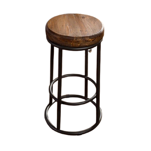 Lot de 2 tabourets en fer et bois avec tabouret de grande taille rond de qualité supérieure du fabricant en Inde