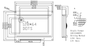 128*64 STN BLUE COB 6 o 'clock 12864 modulo lcd grafico con IC di controllo S6B0107 - Product Image 5