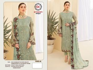 Yeni varış son tarzı ağır tilki Georgette nakış Dupatta hint ihracatçısı ve tedarikçi ile Salwar Kameez çalışmak