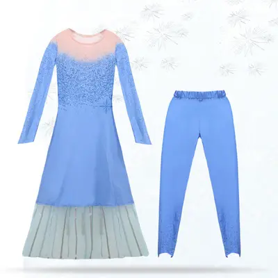 Principessa delle ragazze Del Partito Del Vestito Elsa Carnevale Congelato 2 Elsa Anna Principessa Fancy Dress Bambini Costume