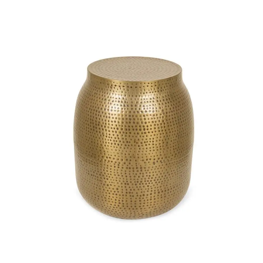 Meja kopi logam desain terbaik meja samping desainer grosir bentuk bulat bentuk bundar berlapis logam emas