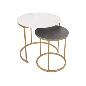 Mesa de anidación en forma cuadrada de Metal con tapa de madera, conjunto de 2 diseños clásicos, el mejor para salones y decoración del hogar - Product Image 5