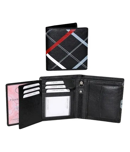 Custom Design Hot Selling Digital Printed Leather Mens Wallet Gents Note Case Purse from India for Export Sale