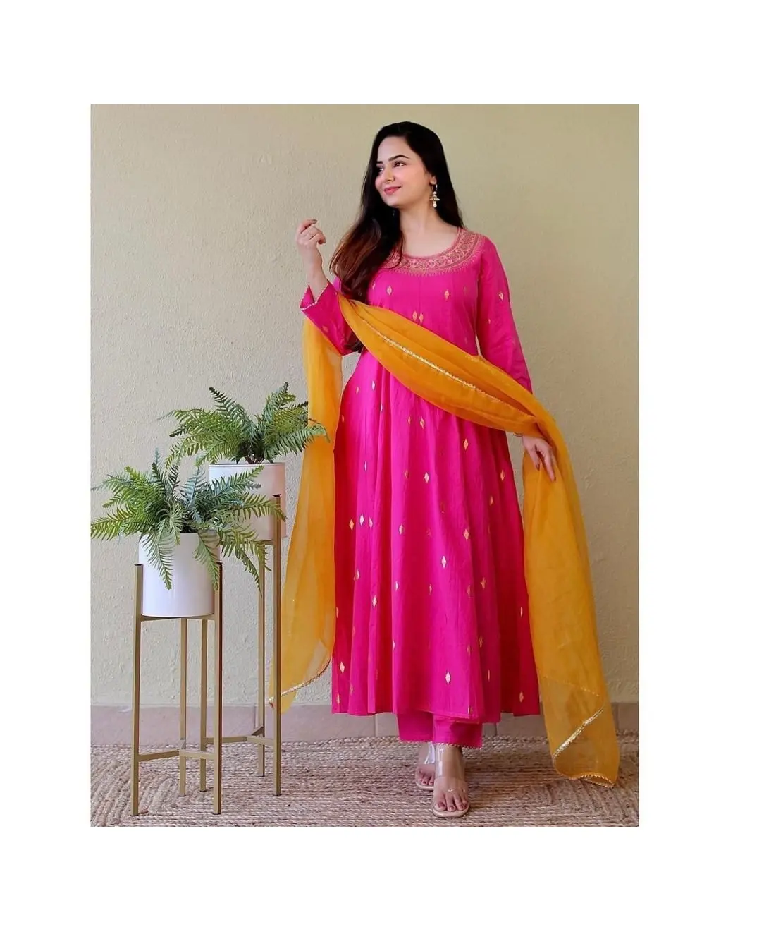 Vestido de vestido & pent/plugue com dupatta, vestido tradicional indiano anarkali para mulheres mais recentes