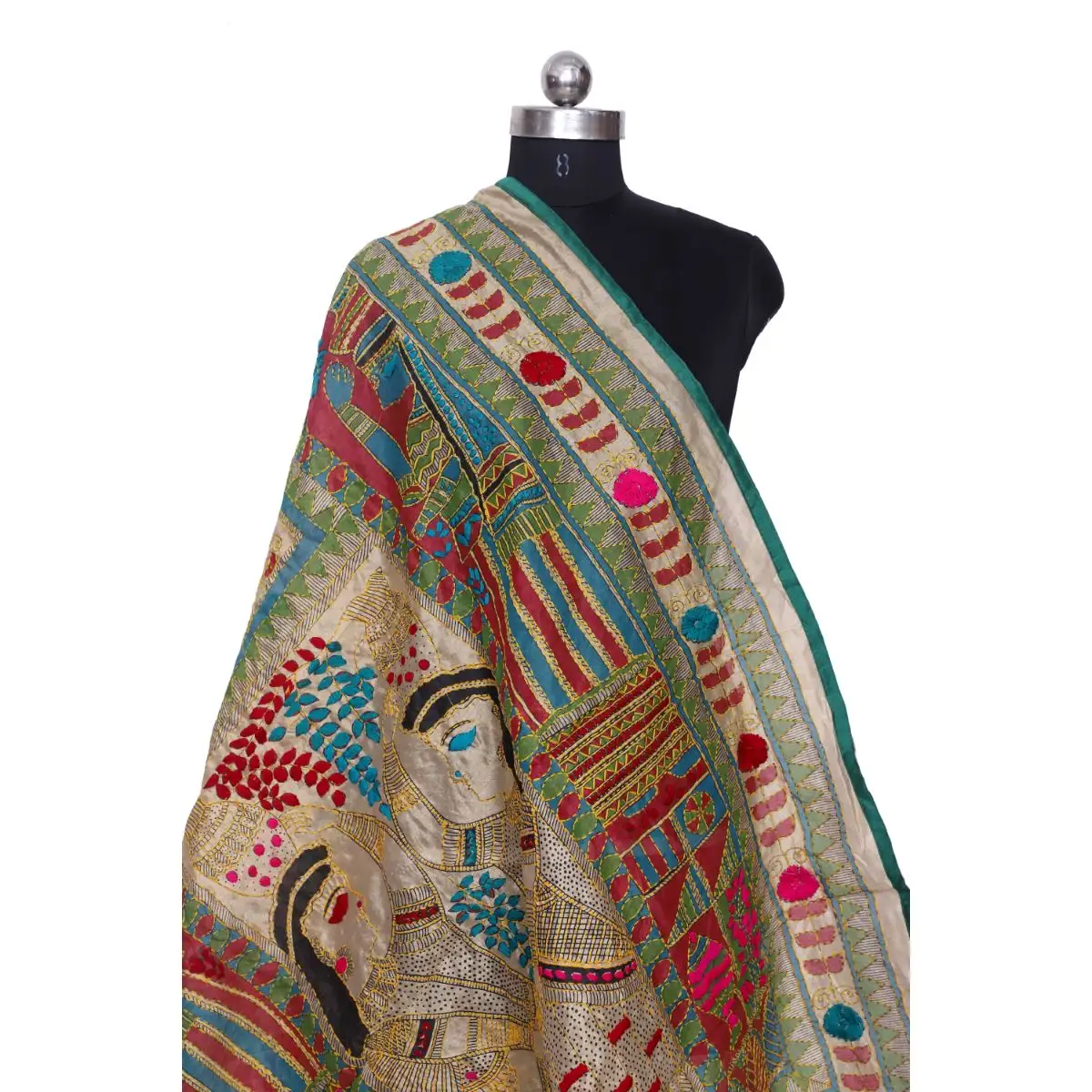 ผ้าออแกนซ่า Dupatta สำหรับผู้หญิง,ผ้าพันคออินเดียปักลายดอกไม้สีขาวสไตล์พื้นเมืองอินเดียดีไซน์ใหม่