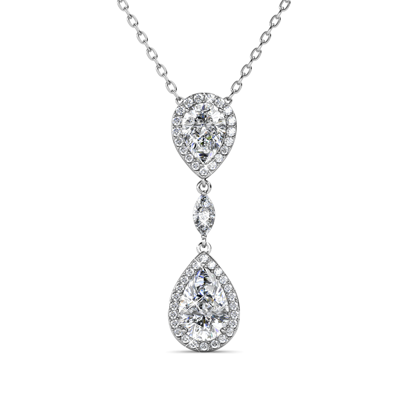 Collana di Lusso Ispirata a Marchi di Prestigio in Argento S925 Placcato Oro Bianco 18k
