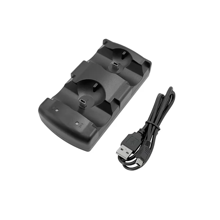 Envío gratis 2 en 1 doble base de carga para Sony PS3 MOVE Controller para Playstation 3 Joystick Gamepad Controller Dual Charger