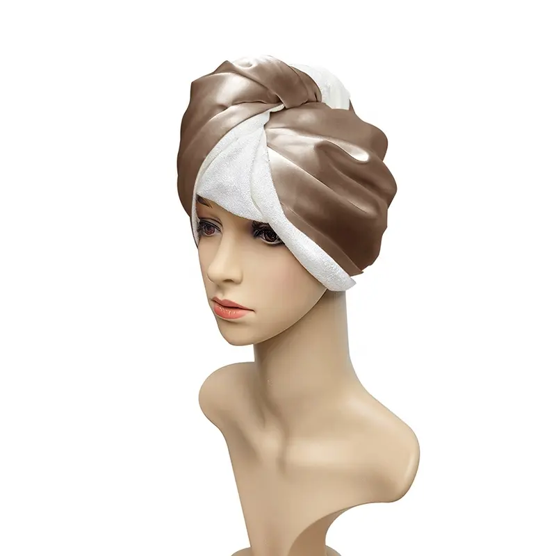 Тюрбан для волос из шелка тутового шелкопряда с логотипом на заказ, быстросохнущее полотенце, тюрбан для девушек и женщин