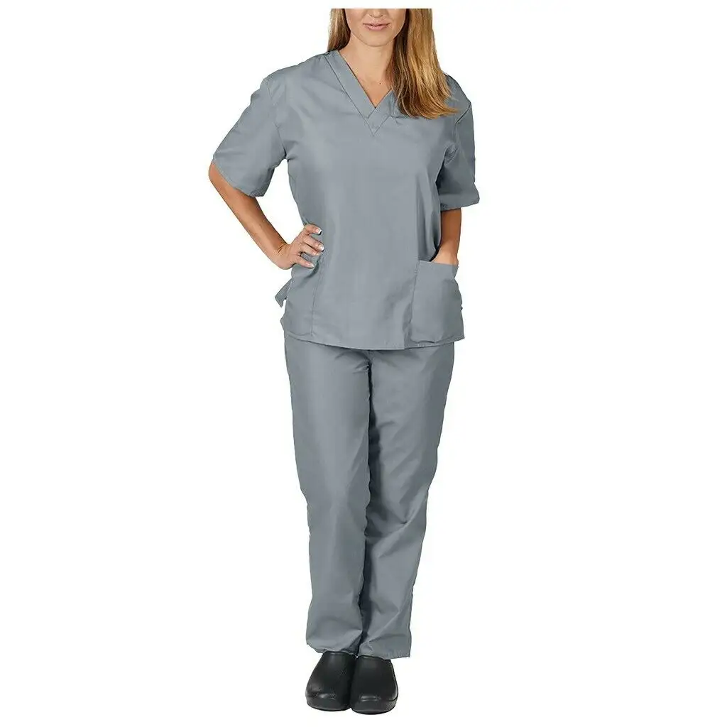 Clínica de Enfermagem do Hospital Médico das Mulheres Conjunto Uniforme Top & Calças Enfermeira para o Hospital 100% Poliéster 50 Peças