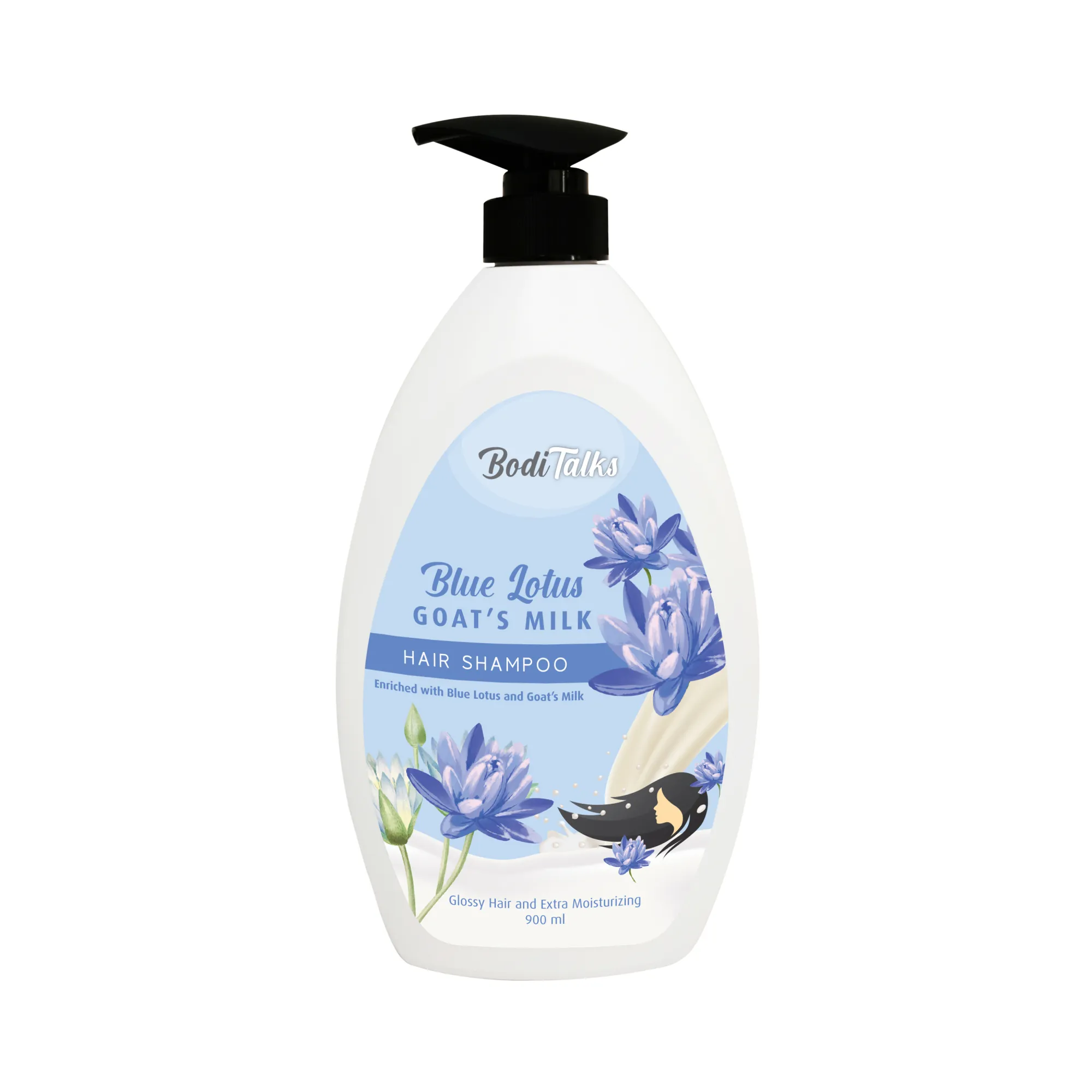 All Time Favorite Blue Lotus Goat's Milk Conditioning Shampoo BODITALKS All Hair Type 900ml Shampoo