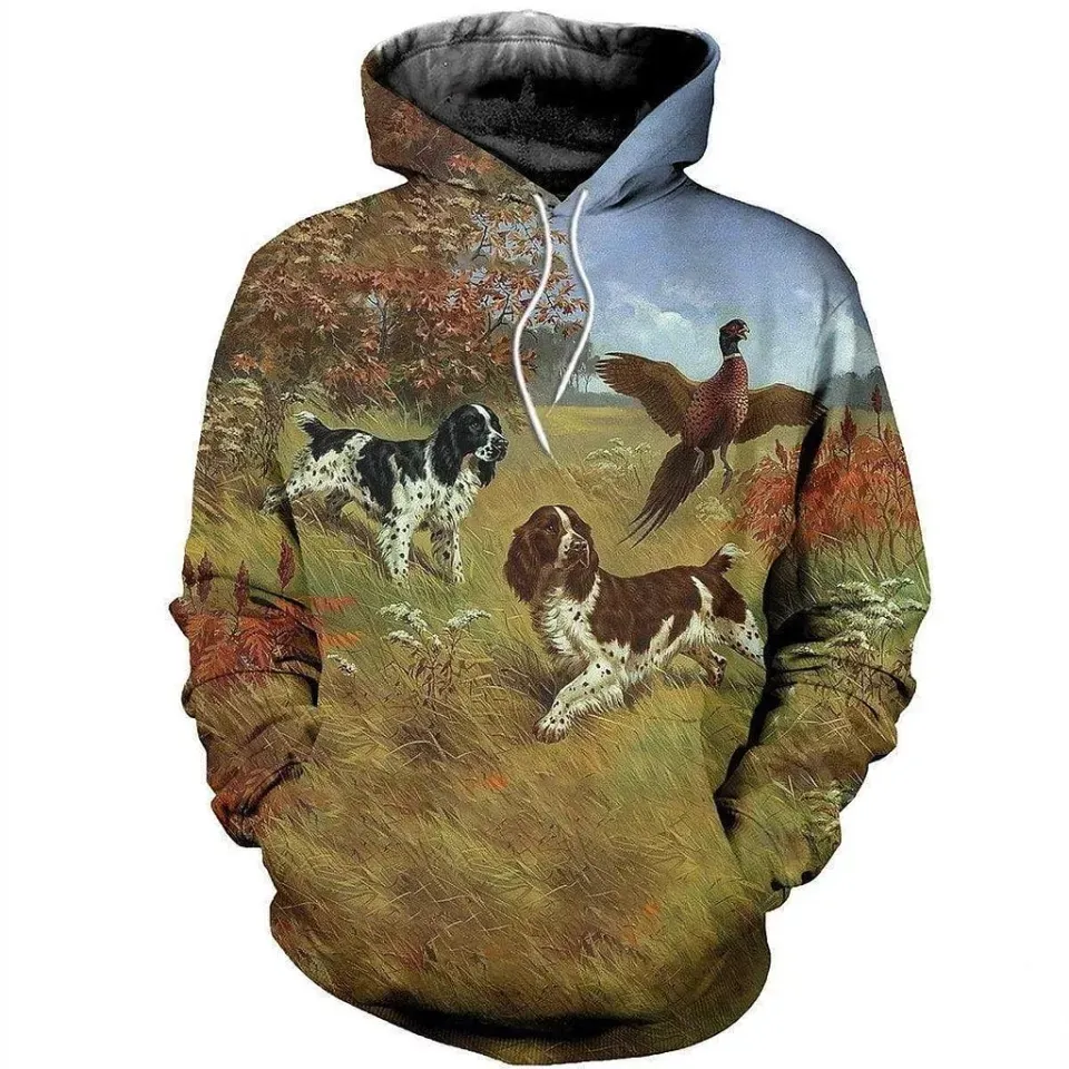 Hunting All Over Printed Hoodies Autumn Unisex Casual Sweatshirt Fashion Jackets
