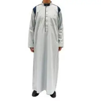 Robe arabe pour hommes, vêtement islamique, tenue traditionnelle, nouvelle mode, Thobe Jubba, col Qatari, 2020