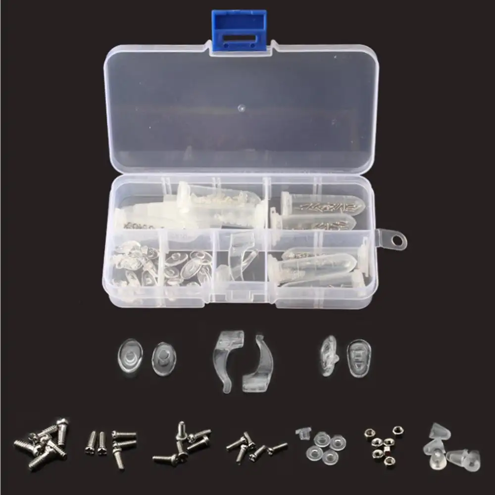 Package Screws Nuts Silicone Nose Pad Optical Repair Tool Assorted Kit for Eyeglass Rimless Frames Fix SunglasSes High Quality