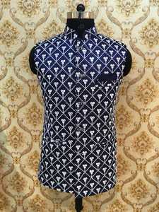 栗色序列尼赫鲁夹克民族服装婚礼庆典设计师服装定制排灯节开斋节