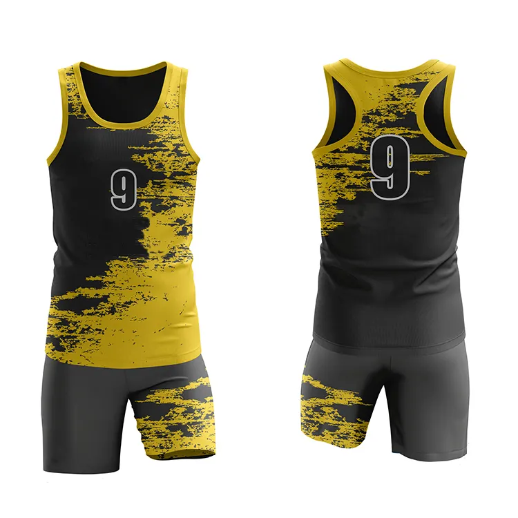 Hot selling running sport tank top set full sublimation track and field uniform