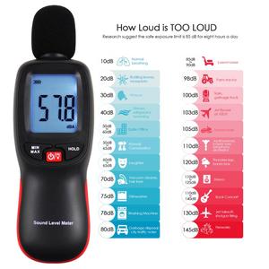 Medidor de nivel de sonido Probador de decibelios de ruido 30 A 130dBA Dispositivo SPL digital de mano con retroiluminación - Product Image 4