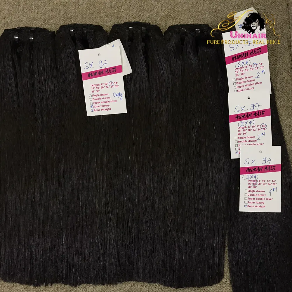Can Be Dyed Easily Raw Vietnamese Hair Black Straight Hair Weaving Reasonable Price