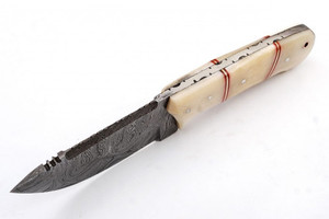 2023ทำด้วยมือเหล็กดามัสกัสใบมีดล่าสัตว์ที่จับกระดูกอูฐสำหรับตั้งแคมป์ ZR771ดาบ - Product Image 2