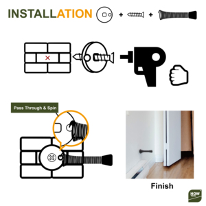 Cửa Stopper 3-Inch Trumpet Mùa Xuân Linh Hoạt Bảo Vệ Bức Tường Màu Đen Mờ - Product Image 6