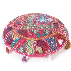 Sıcak satmak Vintage işlemeli Patchwork % 100% pamuk el yapımı oturma odası dekor yastık <span class=keywords><strong>Zafu</strong></span> meditasyon yer minderi koy köpek yatağı