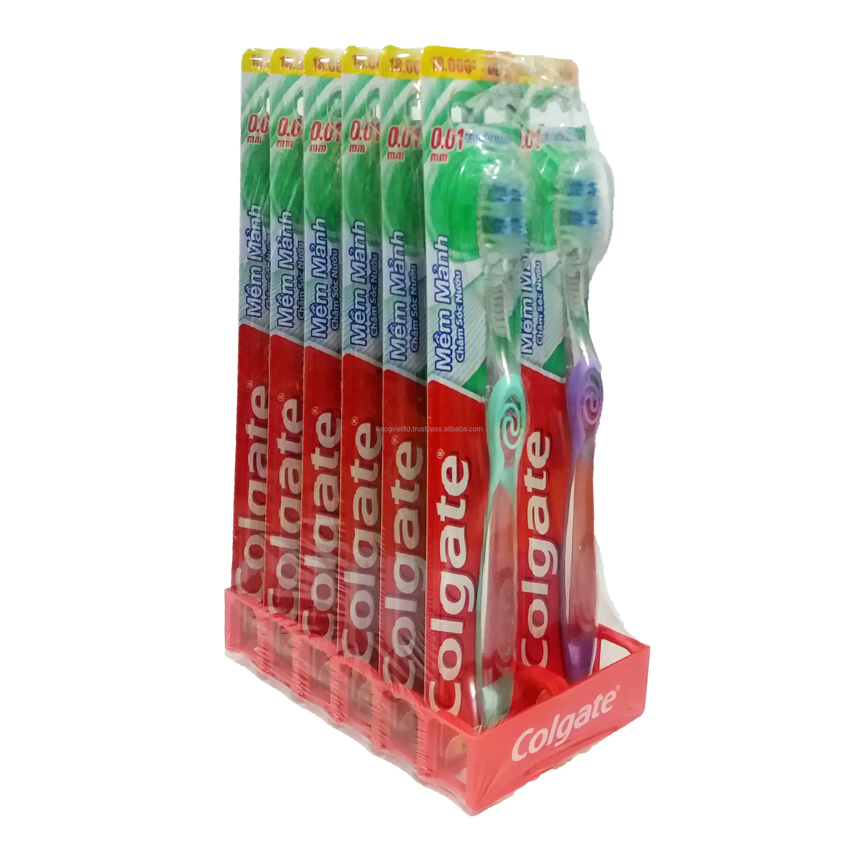 Escova de dentes colgatte, atacado magro cuidados com a goma 12 peças x6