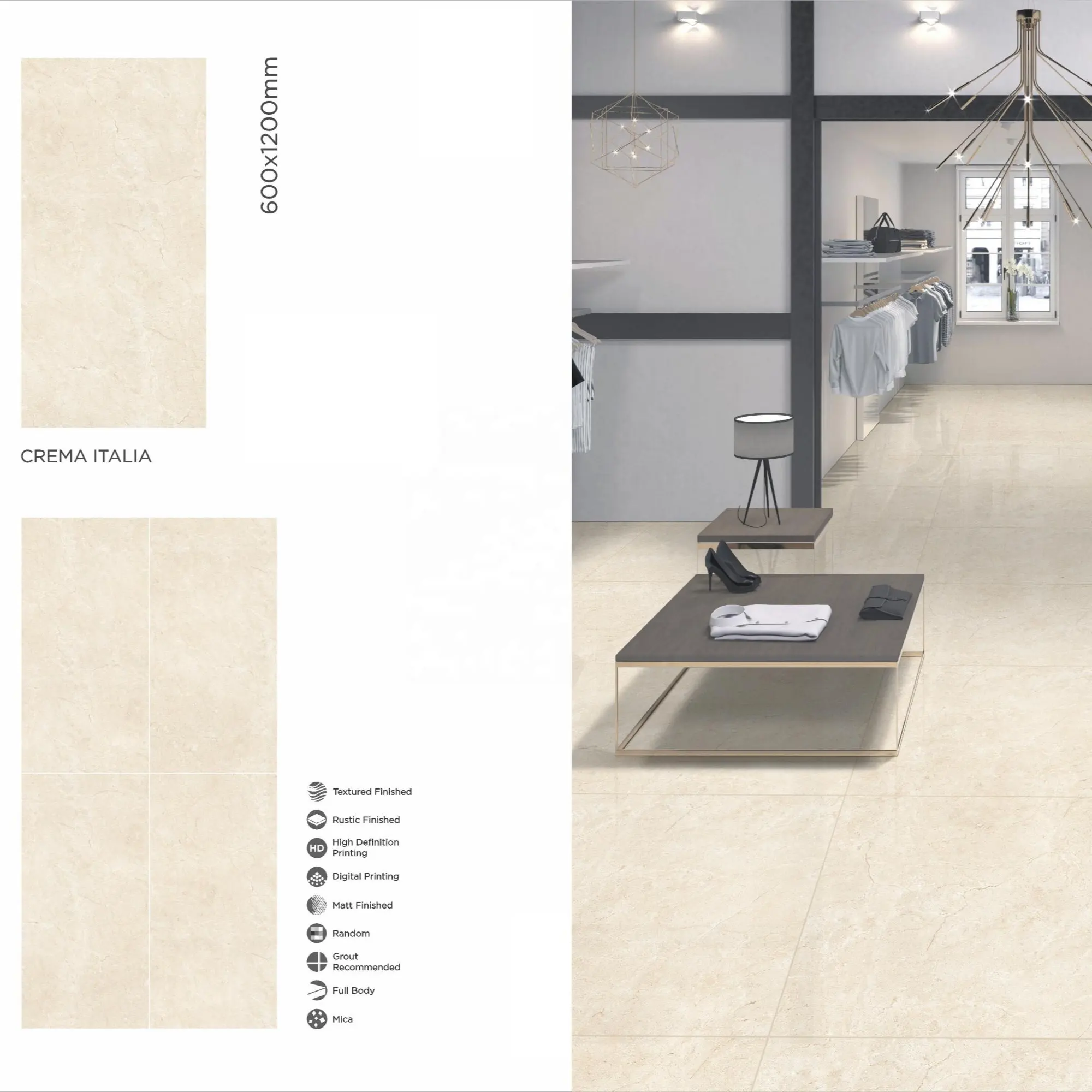 Crema Italia 600x1200 collezione Armani 60x120 cm piastrelle per pavimenti vetrificate in gres porcellanato vietnamita smaltato opaco Super lusso