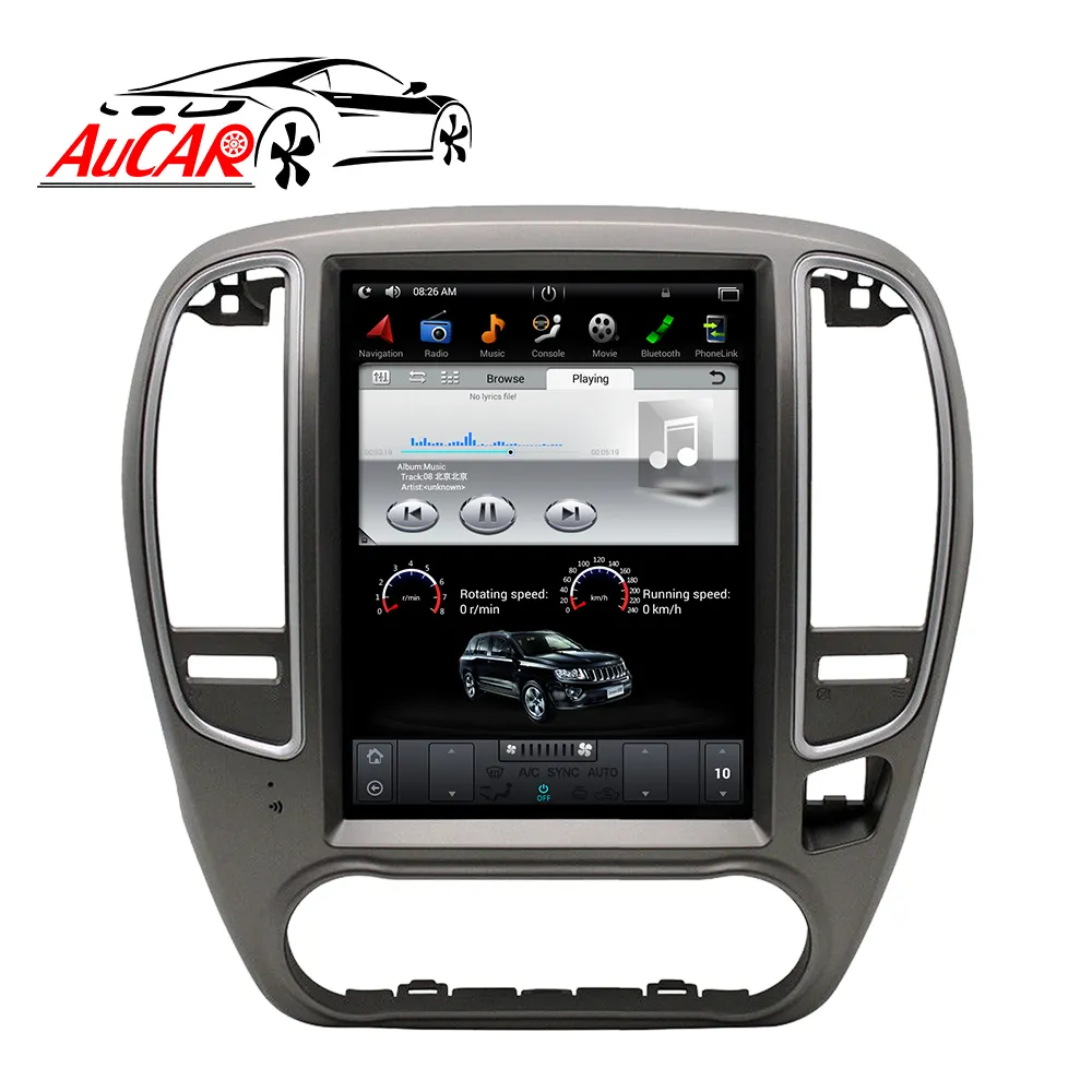 AuCar Stereo Radio Mobil, 10.4 Inci Android 9 Stereo Video GPS Navigasi DVD Multimedia Player CarPlay untuk Nissan Sylphy Bluebird 2006-2018