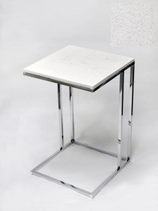 <strong>Small</strong> Square <strong>Shape</strong> Matte White Metal Board Side <strong>Table</strong> - Product Image 4