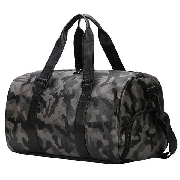 Large Capacity Travel Bag Duffel Bag with Shoe Compartment Sport Gym Travel Waterproof Black Light USB Blue Dark OEM Customized