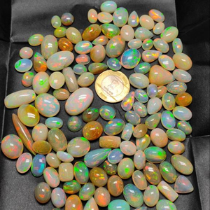 Yangın bombeli kesim opal  Oval şekil 6x4MM ücretsiz boyut renk oyun veya yangın doğal etiyopya Opal gevşek taş hakiki Oval Welo Opal - Product Image 6