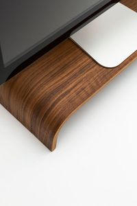 コンピュータースクリーンスタンド、Apple Macbook Air Pro iMac <span class=keywords><strong>LCD</strong></span>モニターPCTV用ウッドラップトップノートブックモニターデスクトップスタンドライザーホルダー