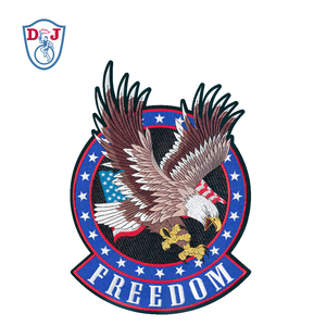 15.7&quot; Sew on Biker Back Patches Born-to-be-free <strong>Eagle</strong> <strong>Embroidery</strong> Emblem <strong>Design</strong> Large Patches for Jacket - Product Image 6