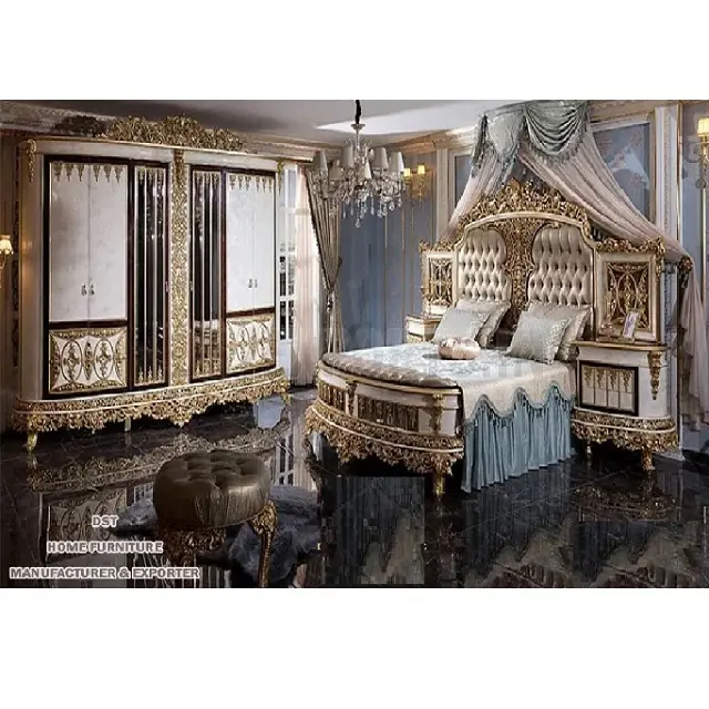 Luxury Upholstered Crown Style Bedroom Furniture Set Latest Baroque Style Bedroom Furniture Set Latest Luxury Bedroom Furniture