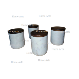 Set of <strong>2</strong> round shape small size <strong>jar</strong> with wood lid top quality <strong>spice</strong> storage container from best exporter in India - Product Image 3