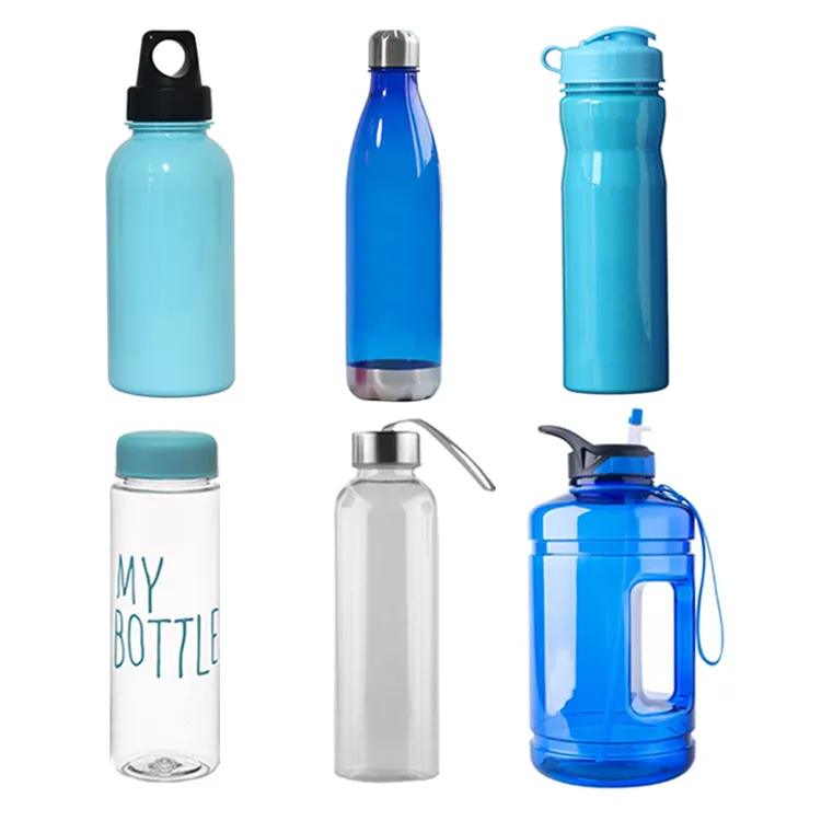 Bpa ücretsiz plastik su şişeleri ile özel logo su şişesi toptan ucuz spor spor şişeleri