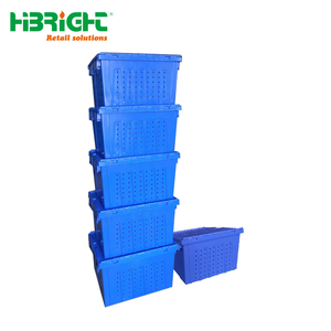 Caja de plástico PP reciclable para almacenamiento, bolsa de transporte móvil con tapa abatible para uso Industrial - Product Image 6
