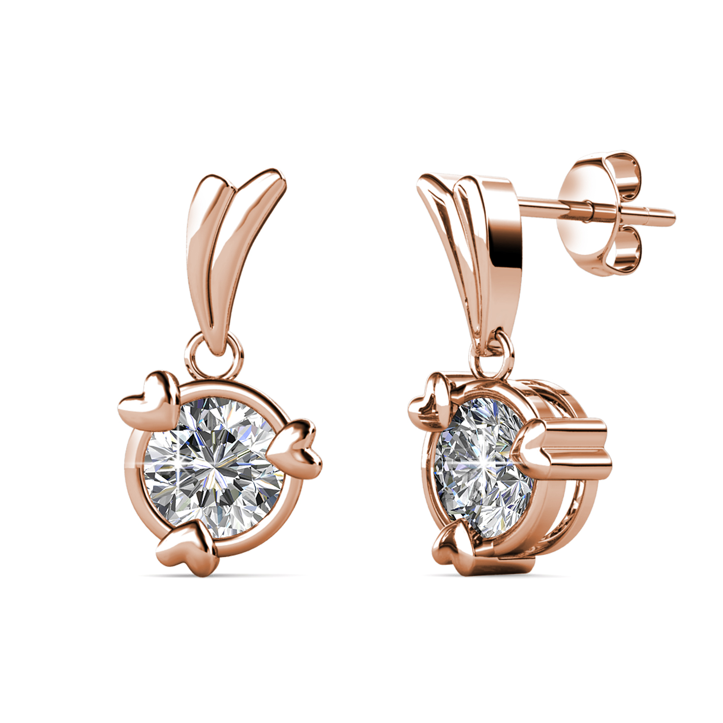 Brass 18k Rose Gold Plated Women Earrings