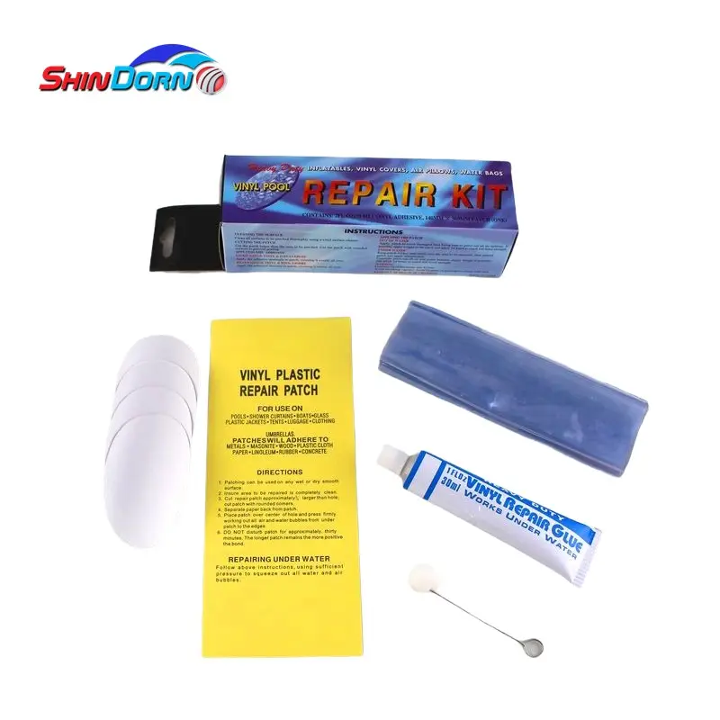 Embalaje personalizado 2 oz PVC cemento pegamento PVC kit de reparación para bote inflable