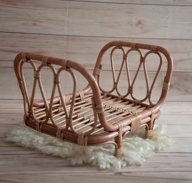 Rattan Baby Photography puntelli Baby Doll Bed dal vietnam