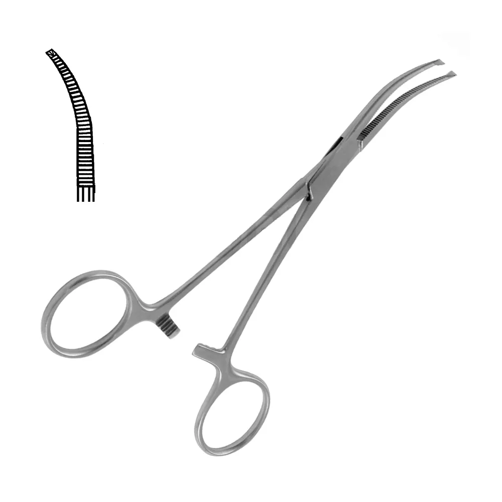 Single Use Disposable Crile Stille Artery Forceps With Teeth 1x2 Curved Long 12cm