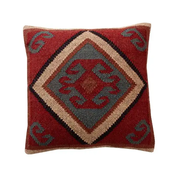 Funda de cojín cuadrada de yute hecha a mano tejida a mano sólida sofá silla funda de almohada para decoración del hogar