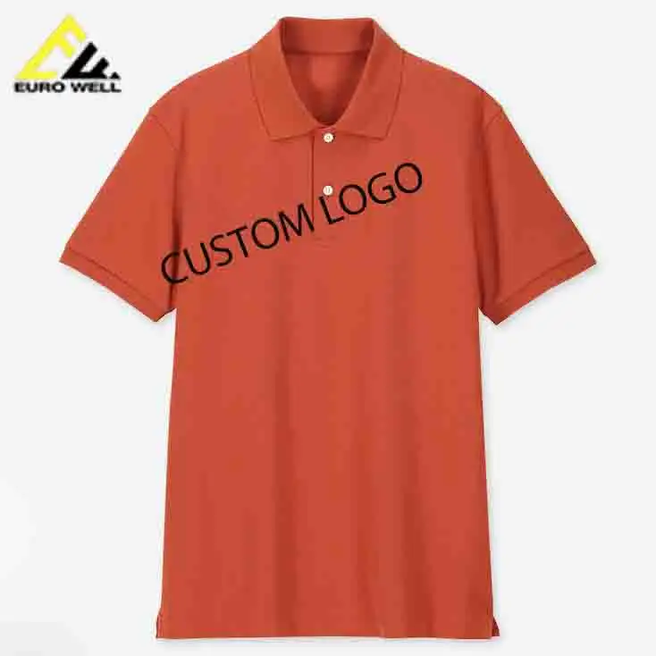 Comfortable fabric 100% cotton breathable embroidery Logo bulk men 100% preshrunk polo t-shirt