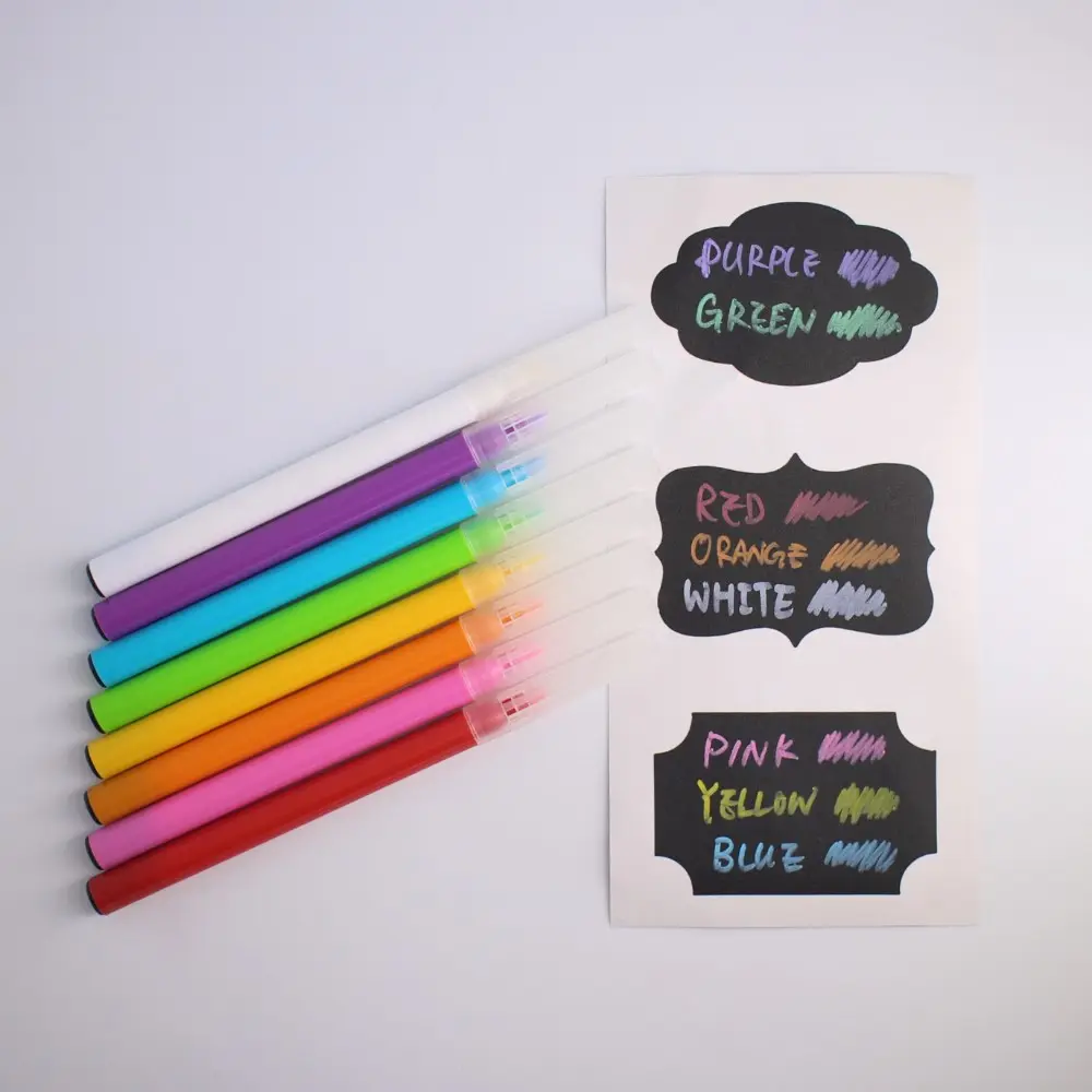 Easy to wipe dry erase black chalk board colourful chalk marker pen